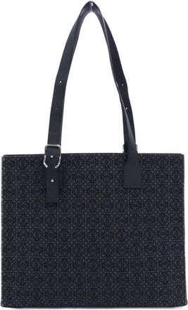 Loewe Black Canvas Leather Tote Bag (Pre-Owned)