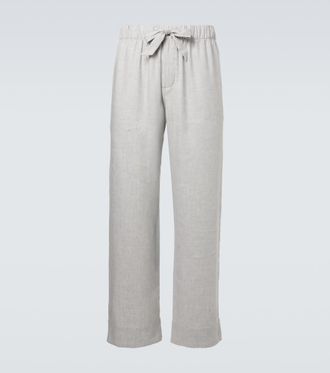 Frescobol Carioca Luan linen and cotton-blend straight pants