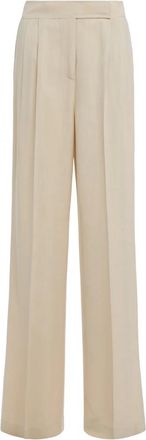 Etro Wijde Pijpen Hoge Taille Broek - Dames - Wijde Broeken - Beige - XS - Leer - Broeken