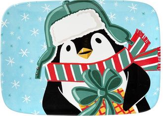 Certified International Christmas Whimsy Penguin Rectangular Platter