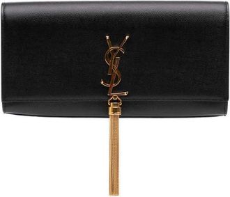 Saint Laurent Pre-owned Saint Laurent Grain de Poudre Monogram Kate Tassel Clutch Ladies D46FMAG121ATIGK0