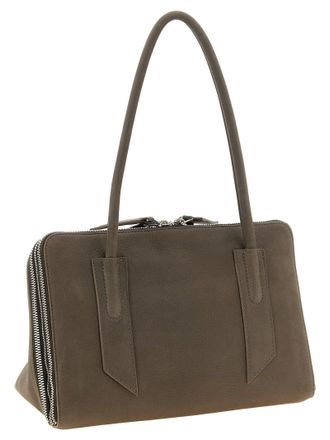 The Attico Leather Shoulder Bag - Grey