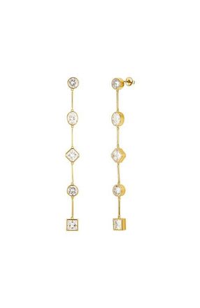 Untamed Petals Carmela Bezel Crystal Drop Earrings in Gold at Nordstrom