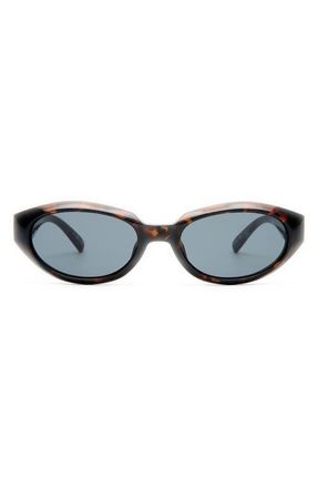 Le Specs Le Bijou 55mm Oval Sunglasses in Dark Tort at Nordstrom