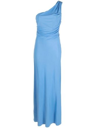 Alberta Ferretti Abito lungo monospalla - Blu