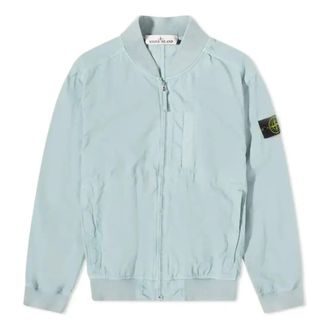 Stone Island Cupro Cotton Twill Bomber Jacket Sky Blue 781542629-V0041