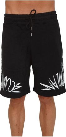 Marcelo Burlon Korte Broeken, Heren, Zwart, S, Katoen, Sweetshorts