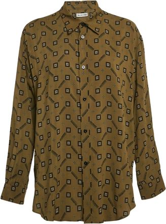 Balenciaga Camicia con stampa geometrica - Verde