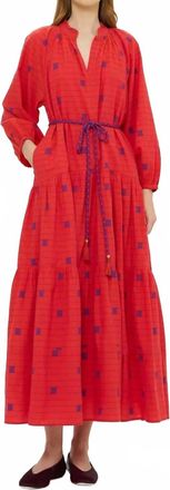 Oliphant Cuff Sleeve Tie Waist Maxi Dress In Samurred