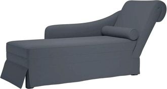 vidaXL Vidaxl - Sdraio con Capezzale e Bracciolo Destro in Velluto Grigio Scuro