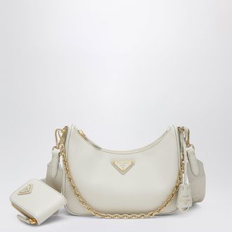 Prada Re-Edition 2005 bag in talc-colored leather
