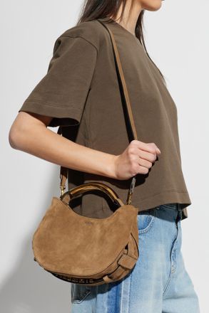 Moschino Suede Handbag, Womens, Brown