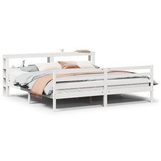 Berkfield Home Bed Frame with Headboard without Mattress White 200x200 cm