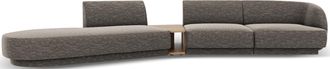 BLOOMINGLOFT 4-Sitzer Design Sofa Miley mit Beistelltisch - Chenille Dunkelgrau