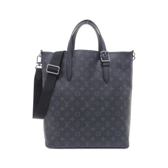 Louis Vuitton Black Coated Canvas Handbag Tote Bag (Pre-Owned)
