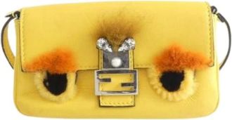 Fendi Pre-owned Cross Body Bags, female, Yellow, Size: ONE SIZE Pre-owned Baguette bag