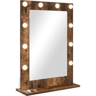 vidaXL Espejo De Tocador Con Espejo Roble Ahumado 70 X 50 X 18 Cm Vidaxl