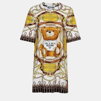 Moschino Multi Military Teddy Scarf Print Dress