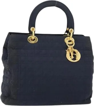 Dior Pre-owned Handbags, female, Blue, Size: ONE SIZE Pre-owned Vintage Nylon Hand Bag