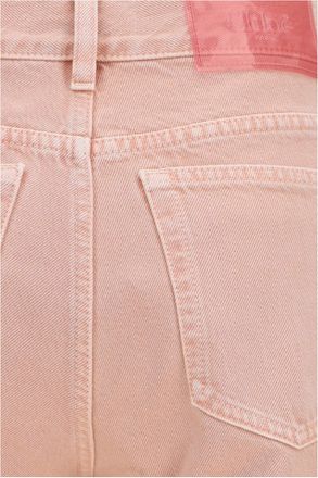 Chlo&eacute; Womens Straight-Leg Jeans Timid Pink Cotton