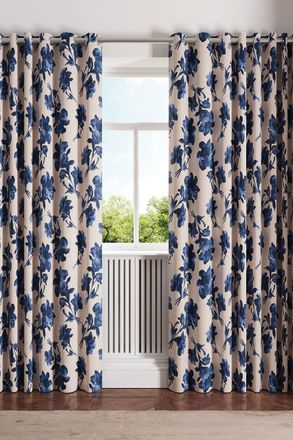 Ted Baker Midnight Garden Lined Curtains in Blue | Size: 168 cm width x 229 cm drop