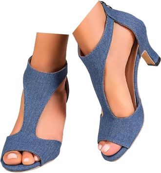 Generic Gladiator Sandals for Women Heels for Women Black Heels Heeled Sandals Orthopedic High Heel Dress Shoes Womens Open Toe Chunky Ankle Strap High Heeled