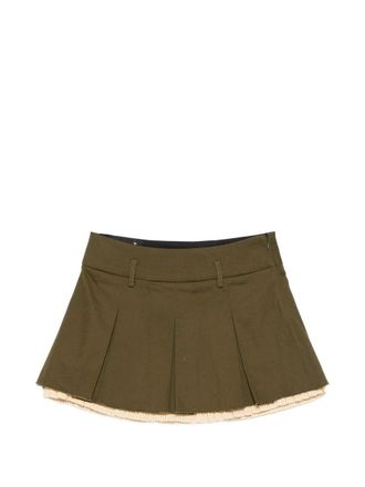 R13 Pleated Mini Skirt With Underlining