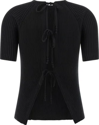 Tory Burch Womens Black Cotton Cardigan Clothing