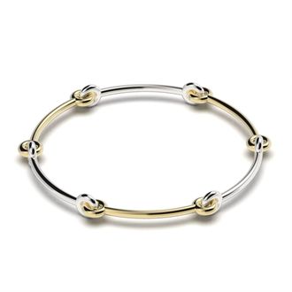 UNCOMMON MATTERS Womens Knot Infinity Collier Necklace In Gold Bicolor