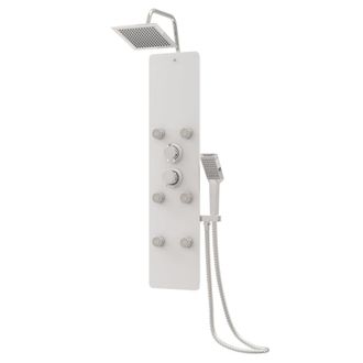 vidaXL Panel Ducha De Vidrio 25x47,5x130 Cm Blanco Vidaxl