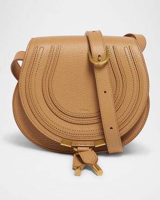 Chlo&eacute; Marcie Medium Double Carry Satchel Bag in Grained Leather