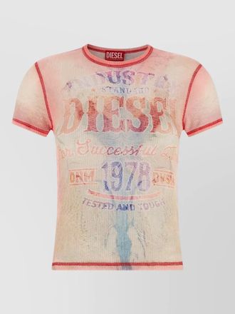 Diesel ribbed printed cotton t-shirt