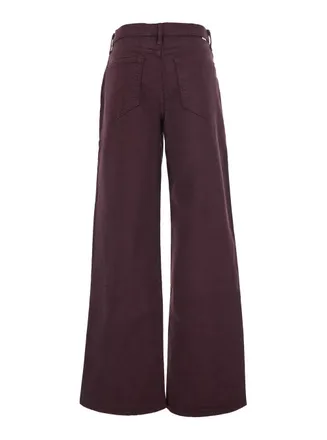 Mother Womens Sneakers Rerun Zip Burgundy Cotton Jean