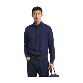 GANT Truien & Vesten, Heren, Blauw, 2Xl, Katoen, Sacker Rib Half-Zip Sweatshirt