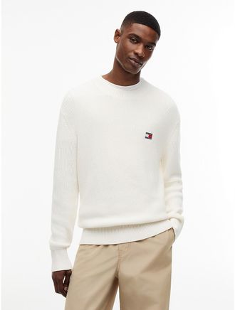 Tommy Hilfiger Mens Tommy Jeans Crewneck Sweater - Ancient White - XXL