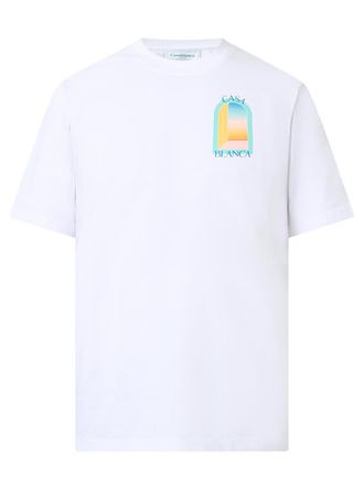Casablanca Mens LArche Colore Printed T-Shirt in White Cotton - Size X-Large