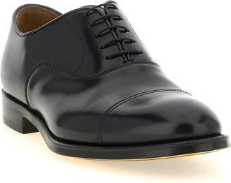 Doucal's Cap-Toe Leather Oxford - Black