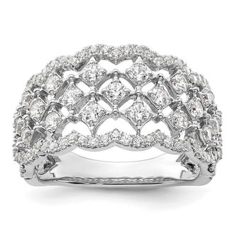 Diamond2Deal 14k White Gold Lab Grown Diamond Wedding Band Ring 1Ct Clarity- VS Color- G-H