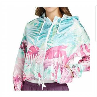 Nike Womens Windrunner Cropped Jacket In Multi Floral