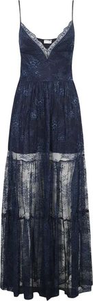 Ermanno Scervino Abito midi con scollo a V - Blu