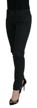 Ermanno Scervino Black Cotton Slim Fit Women Denim Jeans Elastane Clothing