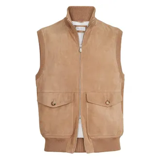 Brunello Cucinelli Suede Padded Gilets