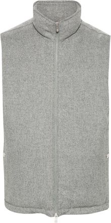 Brunello Cucinelli high-neck wool gilet - men - Nylon/Wool - S - Grey