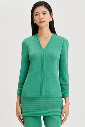 Ming Wang Classic Burnout Medallion Soft Knit Tunic in Kelly Green at Nordstrom, Size X-Large