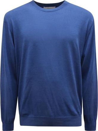 Ballantyne R Neck Pullover - Heren - Ronde hals truien - Blauw - 2XL - Katoen - Truien & Vesten