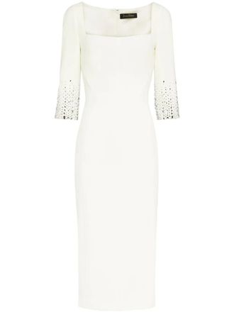 Jenny Packham Abito midi Rosebud - Bianco