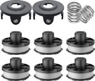 OEM Para 195858-1/196146-9 Carrete De Hilo De Repuesto, Compatible Con Makita Akkusense 18 V Dur181/rf/z (6 Carretes De Hilo + 2 Resortes + 2 Cubiertas Pa