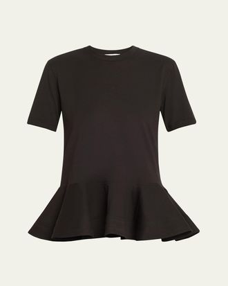 Alaia Short-Sleeve Peplum T-Shirt