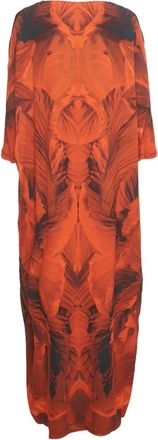 Alexander McQueen Abito lungo a fiori - Arancione