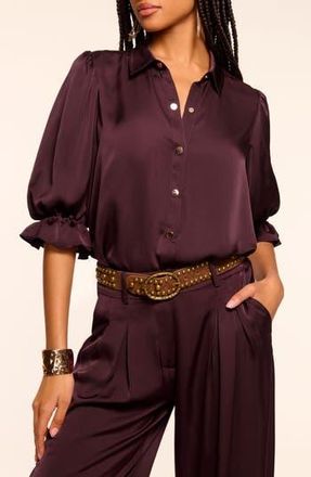 Ramy Brook Dina Matte Satin Bodysuit in Blackberry at Nordstrom Rack, Size Xx-Small